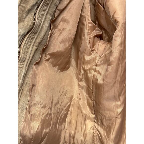 Vintage 1996 Northwest Territory Tan Leather Bomber Jacket Faux Fur Collar Large - Picture 13 of 13